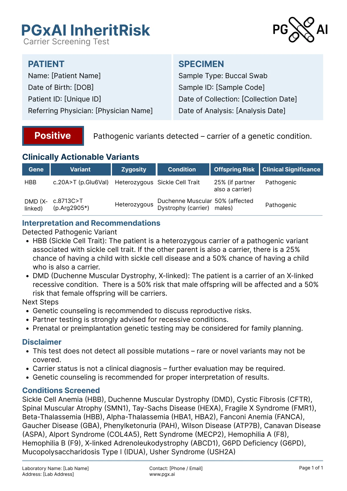 مثال على التقرير